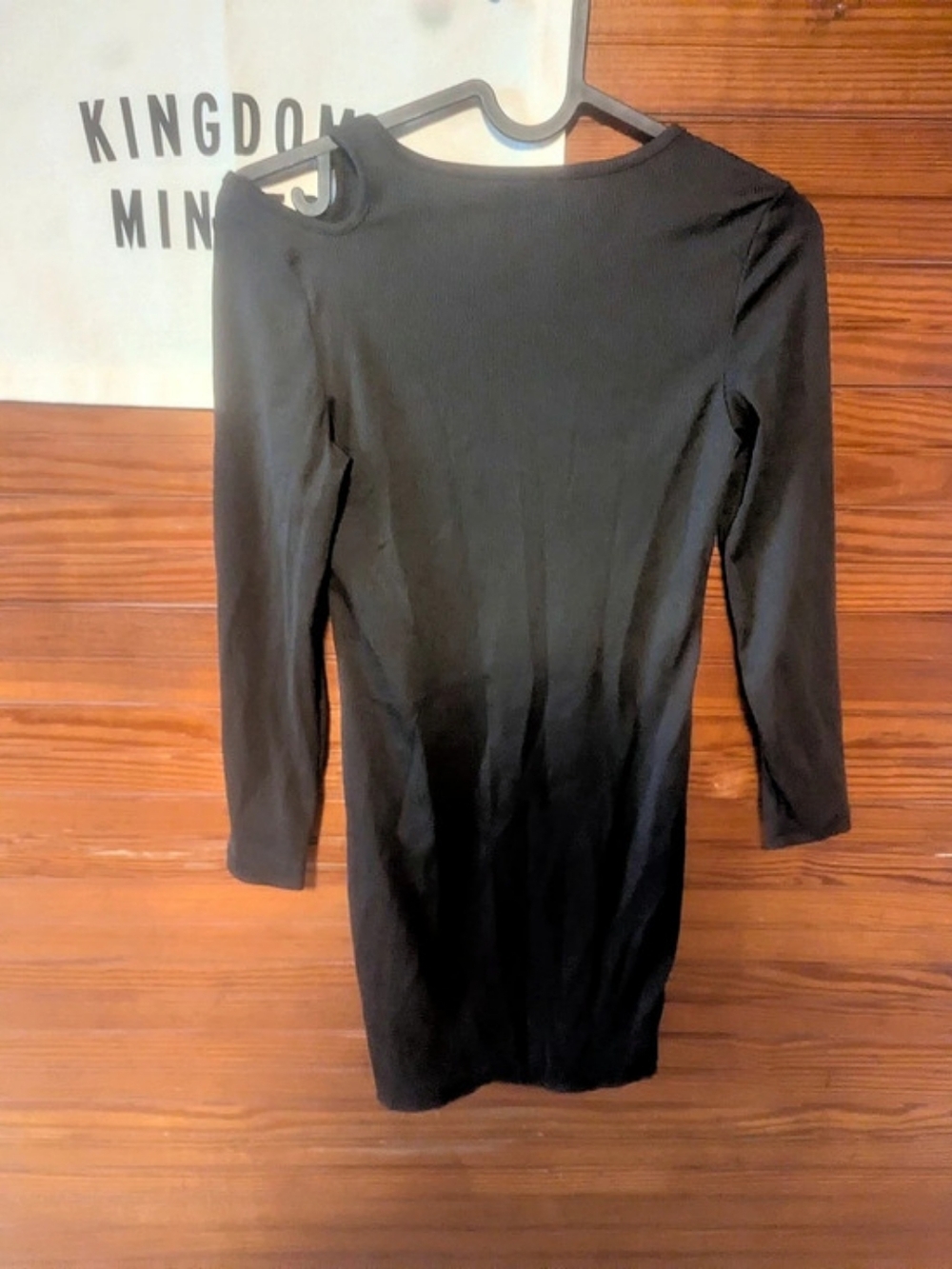 Tween Black Ribbed Mini Dress Size Large - Picture 3 of 4